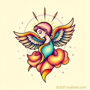 Gradient Color Heaven Tattoo