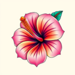 Gradient Color Hibiscus Tattoo
