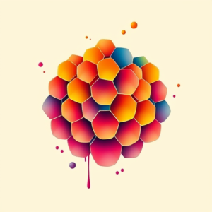 Gradient Color Honeycomb Tattoo