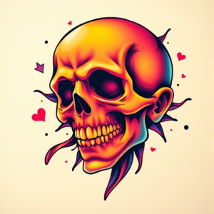 Gradient Color Horror Tattoo