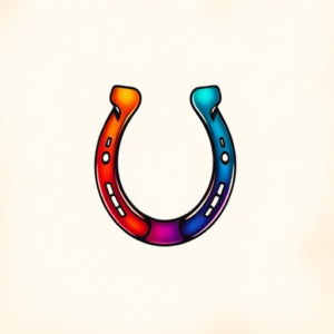 Gradient Color Horseshoe Tattoo