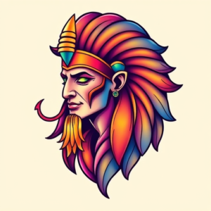 Gradient Color Horus Tattoo