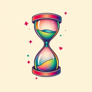 Gradient Color Hourglass Tattoo