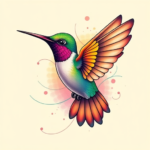 Gradient Color Hummingbird Tattoo