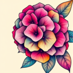 Gradient Color Hydrangea Tattoo