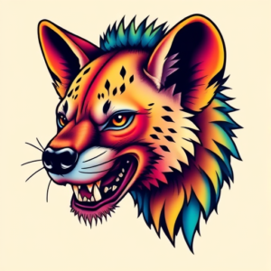 Gradient Color Hyena Tattoo