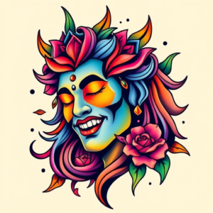 Gradient Color Kali Tattoo