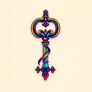 Gradient Color Key Tattoo