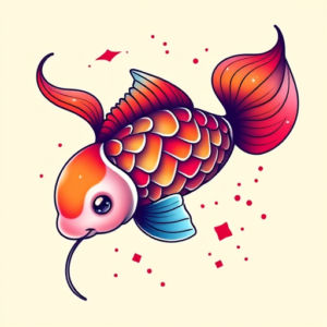 Gradient Color Koi Tattoo
