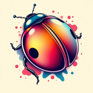 Gradient Color Ladybug Tattoo