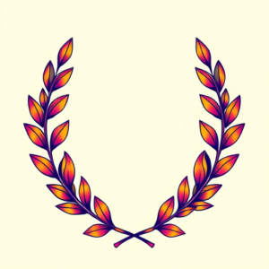 Gradient Color Laurel Tattoo