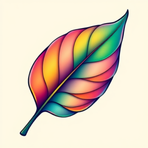 Gradient Color Leaf Tattoo