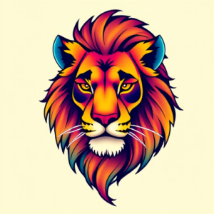 Gradient Color Leo Tattoo