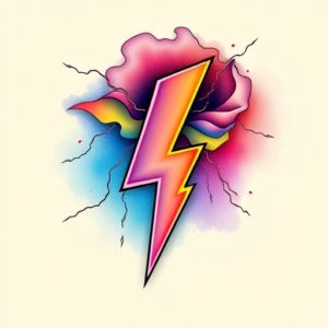 Gradient Color Lightning Tattoo