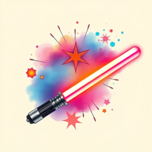 Gradient Color Lightsaber Tattoo