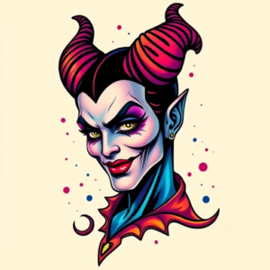 Gradient Color Maleficent Tattoo