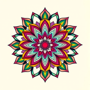 Gradient Color Mandala Tattoo