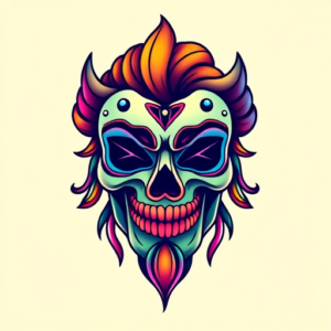 Gradient Color Mask Tattoo