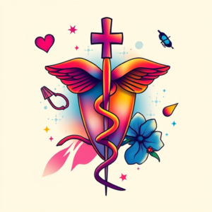 Gradient Color Medical Tattoo