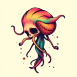 Gradient Color Medusa Tattoo