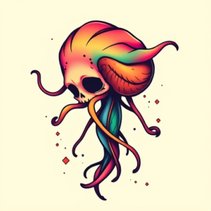 Gradient Color Medusa Tattoo