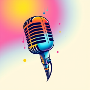 Gradient Color Microphone Tattoo