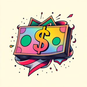 Gradient Color Money Tattoo