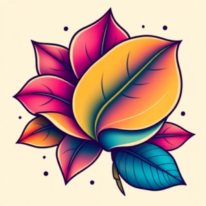 Gradient Color Monstera Tattoo