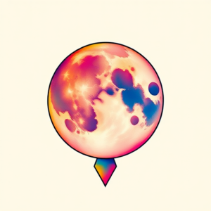 Gradient Color Moon Tattoo