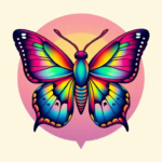 Gradient Color Moth Tattoo