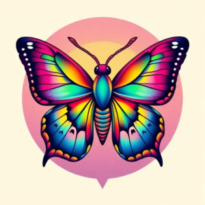 Gradient Color Moth Tattoo