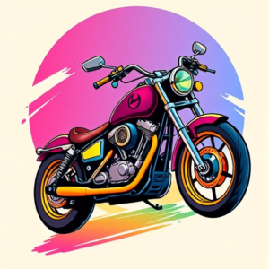 Gradient Color Motorcycle Tattoo