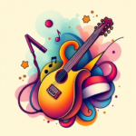 Gradient Color Music Tattoo