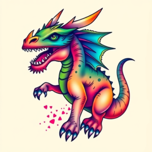 Gradient Color Mythosaur Tattoo