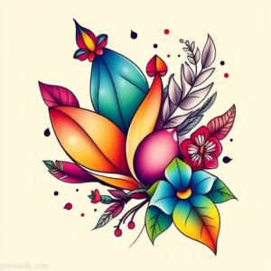 Gradient Color Nature Tattoo