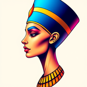 Gradient Color Nefertiti Tattoo