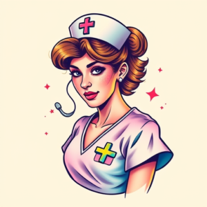 Gradient Color Nurse Tattoo