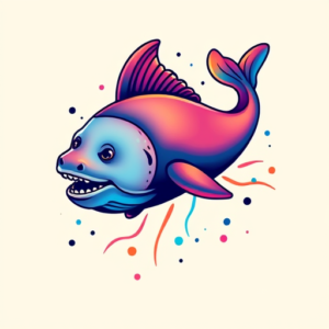 Gradient Color Ocean Tattoo