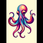 Gradient Color Octopus Tattoo