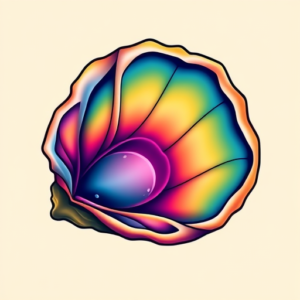 Gradient Color Oyster Tattoo