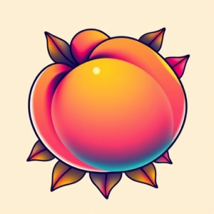 Gradient Color Peach Tattoo