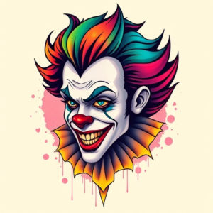 Gradient Color Pennywise Tattoo