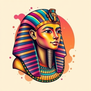 Gradient Color Pharaoh Tattoo