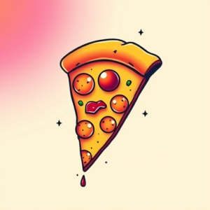 Gradient Color Pizza Tattoo