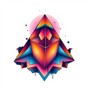 Gradient Color Pyramid Tattoo