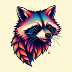 Gradient Color Raccoon Tattoo
