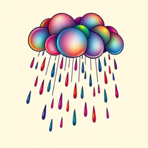Gradient Color Rain Tattoo