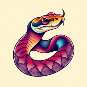 Gradient Color Rattlesnake Tattoo