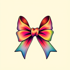 Gradient Color Ribbon Tattoo
