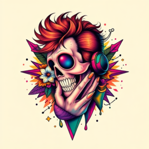 Gradient Color Rockstar Tattoo